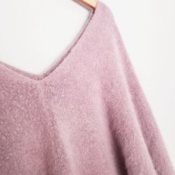 Sage The Label Dusty Lilac Angora Oversized V Neck Sweater Fairy Romantic XS - Picture 10 of 15